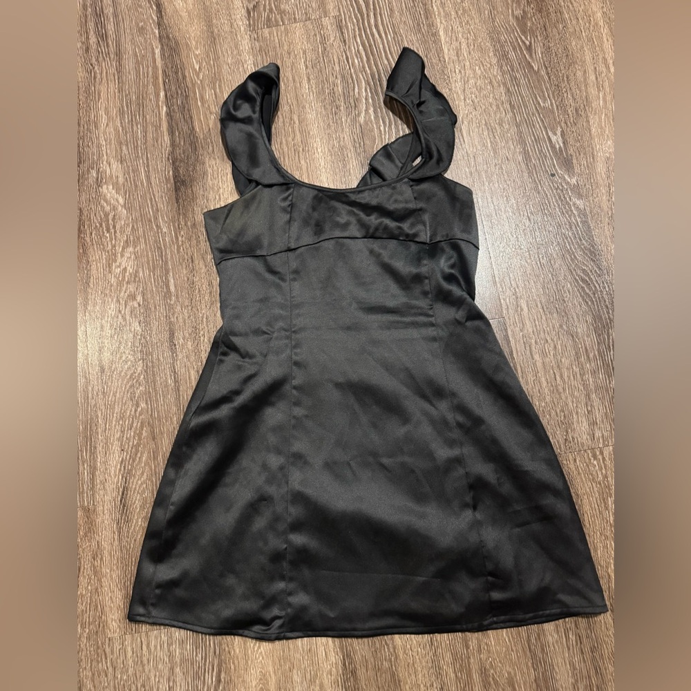 Princess Polly Black Satin Mini Dress